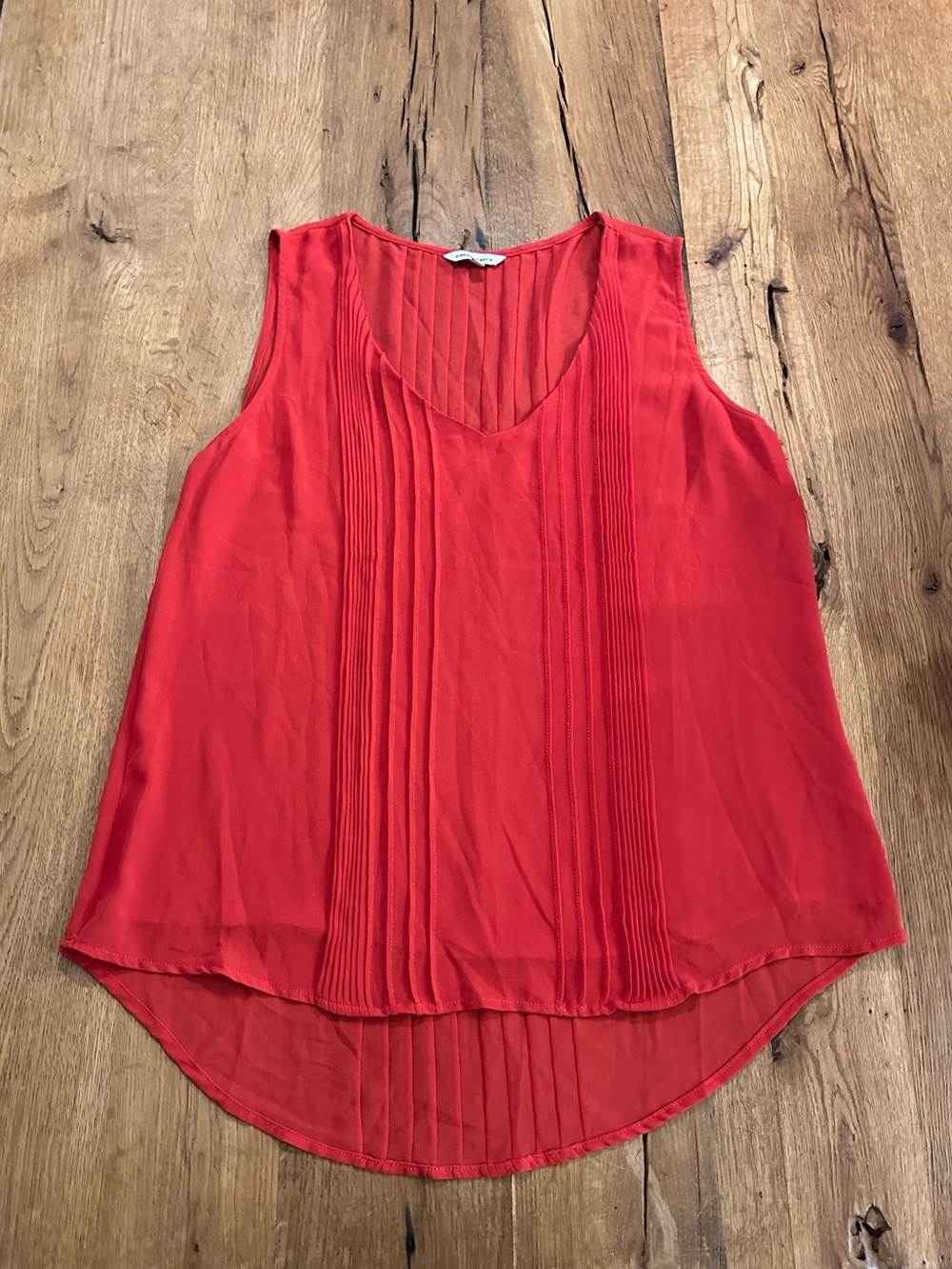 Naked Zebra pleated chiffon sleeveless blouse